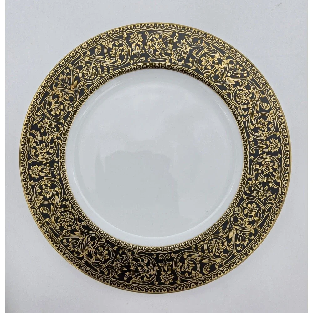 Vintage Sango Richelieu 3756 Cup Saucer Plate Set‎ Black Gold Japan